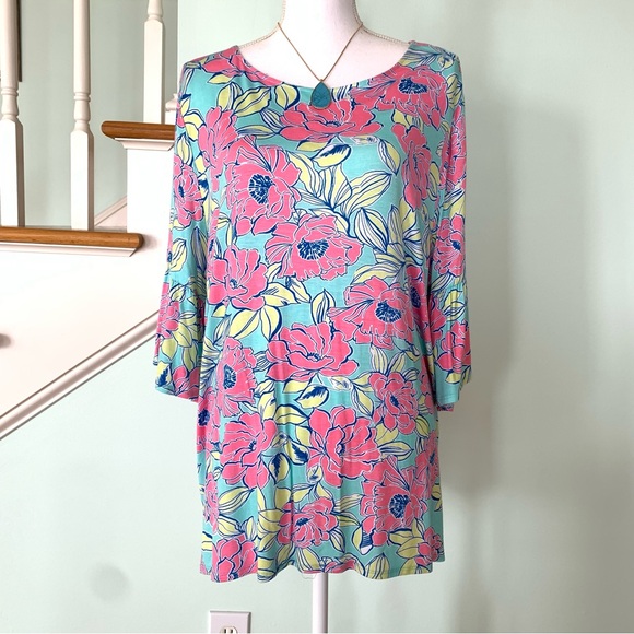 NWT Ruby Rd. Spring Fling Multicolor Floral Stretch Blouse XL NEW - Picture 1 of 8